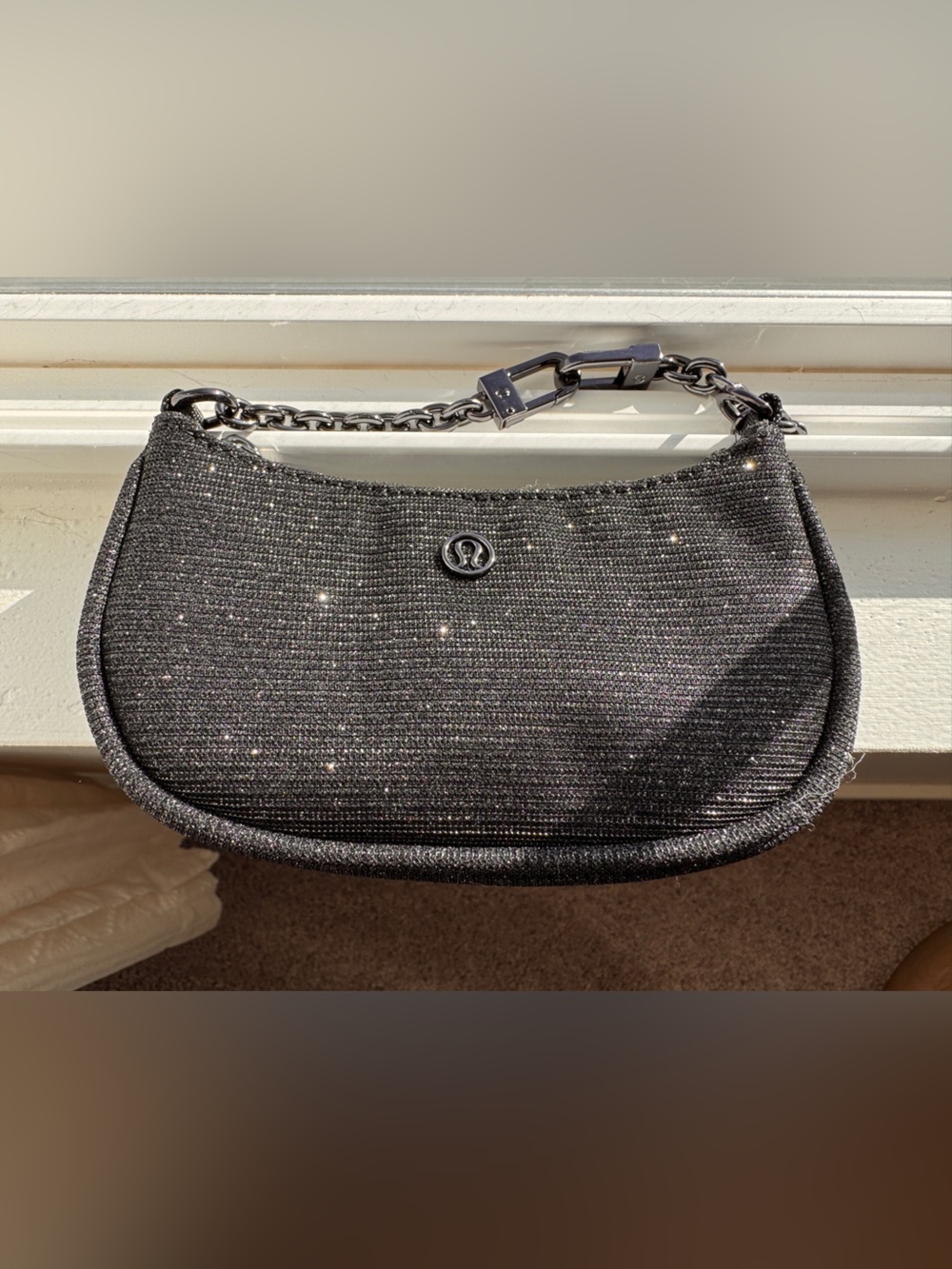 Lululemon City Essentials Nano Glitter Shoulder Bag Black